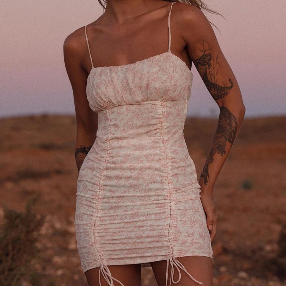 Floral Dress - blush/white